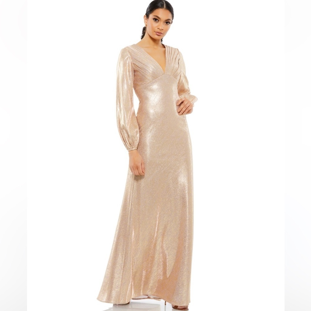 Mac Duggal Metallic-Empire Waist Gown #2665 Size 12 NWT.